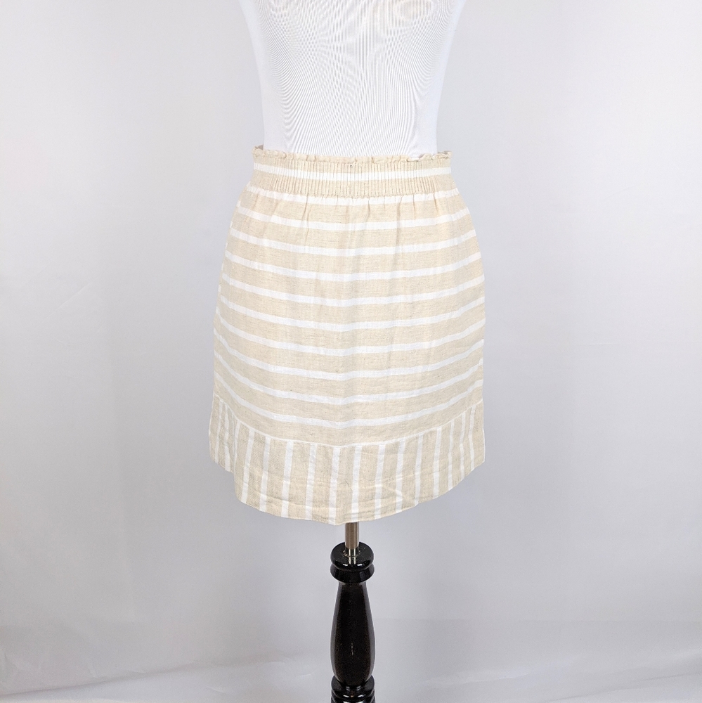 J.Crew Sidewalk Skirt Striped Linen Cotton